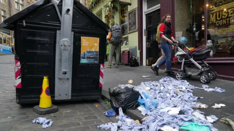 PA Media Cockburn Street during the 2022 bin strikes