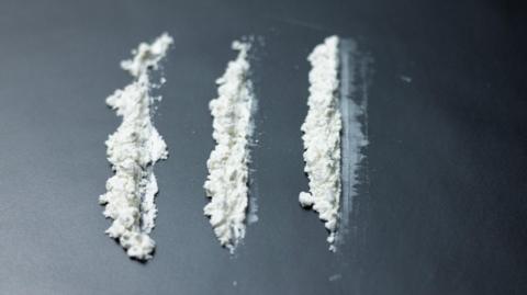 Three lines if white powder purporting to be cocaine