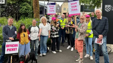 Striking staff at the University of Winchester