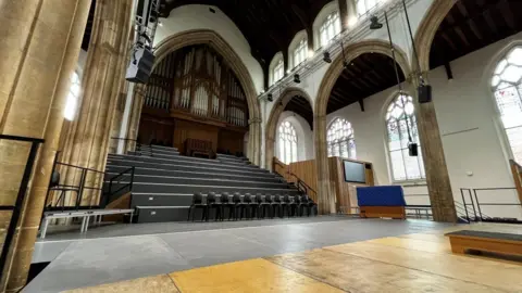 Shaun Whitmore/BBC Inside The Halls in Norwich.