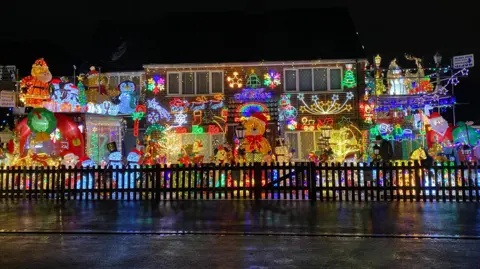 BBC A house with thousands of christmas lights