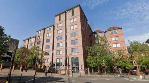 A tall block of flats 