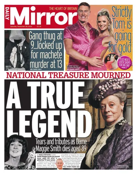 The Mirror beforehand   leafage   for 28 September 