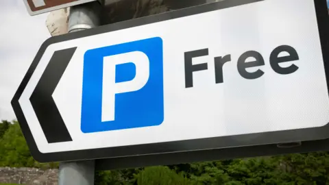 Generic image of a Parking sign which reads P Free.