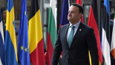Leo Varadkar arrives at European Council Meeting in Brussels