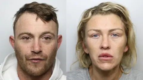 Mugshot photos of Ricky Smith, a 39-year-old man, and Jade Brannan, a 35-year-old woman.