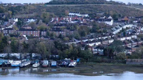 Housing along the River Medway near Rochester 