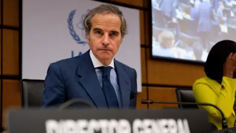 Reuters International Atomic Energy Agency (IAEA) director general Rafael Grossi at the nuclear watchdog's headquarters in Vienna, Austria (16 June 2025)