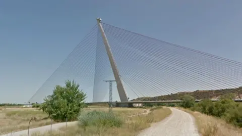 Google Castilla La Mancha bridge near Talavera de la Reina, Spain

