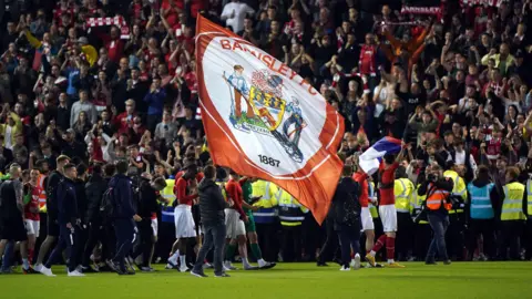  Tim Goode/PA Fans at Oakwell Stadium, Barnsley