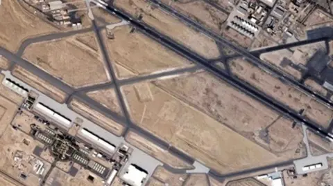 Satellite image of a military base in Kuwait