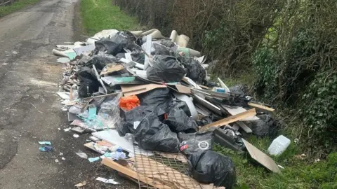 Waste in a road