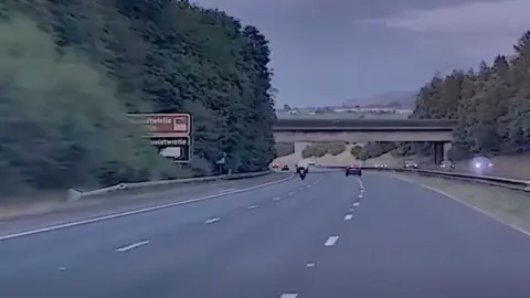 Dashcam footage of the driver on the M65