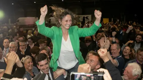 Lynn Boylan PA Sinn Féin celebrates MEP seat 