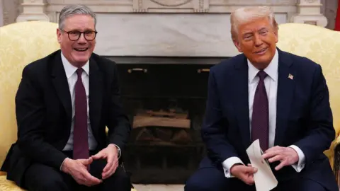 US President Donald Trump holds a bilateral meeting with British Prime Minister Keir Starmer in the Oval Office of the White House in Washington, DC, on February 27, 2025
