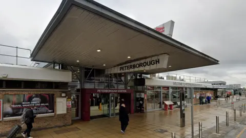 Google Peterborough station entrance 