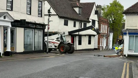 Paula Milton A large vehicle remained at the scene