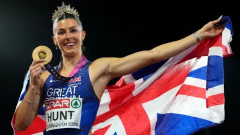 Amy Hunt celebrates