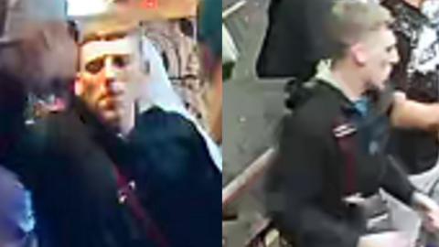 A white man captured on CCTV footage on Bath Road, wearing a black jacket 