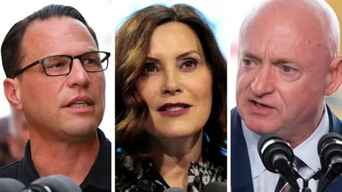 Reuters Josh Shapiro, Gretchen Whitmer en Mark Kelly