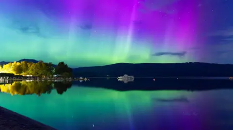 NITHIN ROY Northern Lights above Loch Lomond