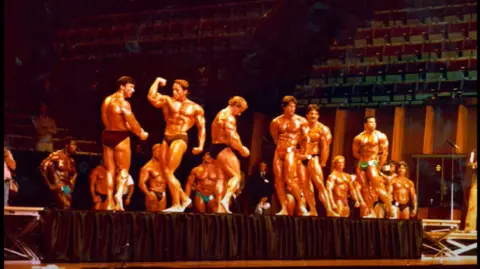 Sydney Opera House Trust Arnold Schwarzenegger competing at a body-building contests held inside the Opera House in 1980.