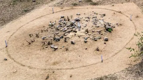 Department of Antiquities/Tamil Nadu Ishlladamabara: an air view of the graves of the Iron Age