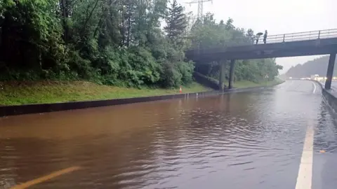 Bear Scotland flooded road