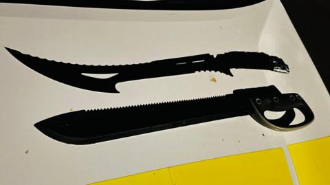 The two knives found by police