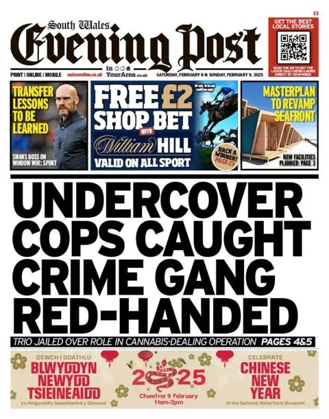 South Wales Evening Post Front page of South Wales Evening Post