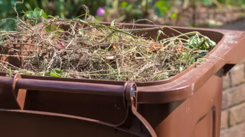 Getty Brown bin full of garden waste