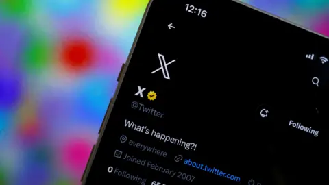 Phone with an X profile on it 