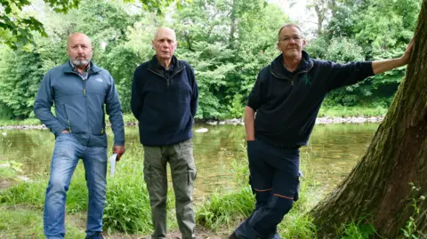 SGA Media Committee members Peter Lock (left), David Hogg (centre) and River Convener Grant Kellie hope the purchase of Macpherson Fishings leads to salmon recovery