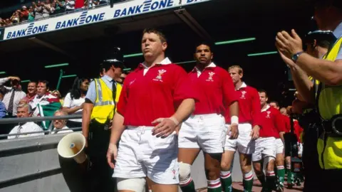 Getty Images Scott Gibbs walking out for Wales 