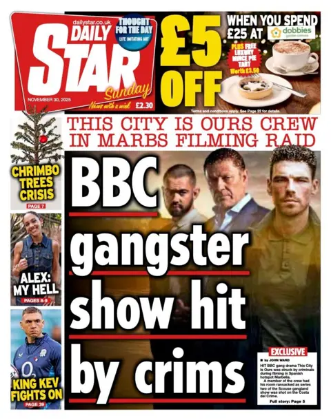 The headline on the front page of the daily star read: "Show BBC Gangsita press by.".
