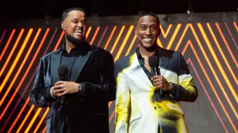 Getty Images Chunkz and Filly presenting at the MOBO Awards