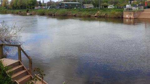 Angling platform on River Wye