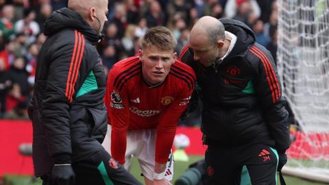 Manchester United's Scott McTominay in distress