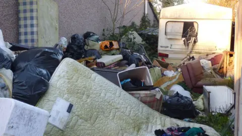 A photo of the piled-up rubbish taken in late November