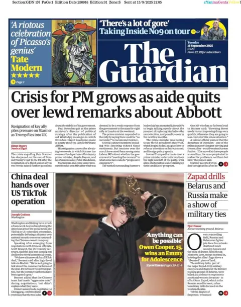  “Crisis for PM grows as aide quits over lewd remarks about Abbott”.