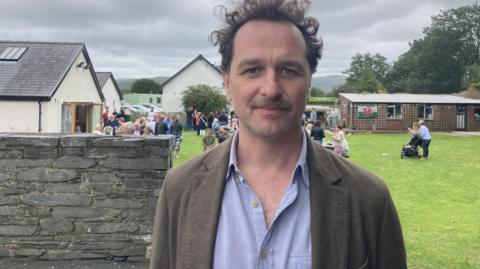 Matthew Rhys in the pub garden