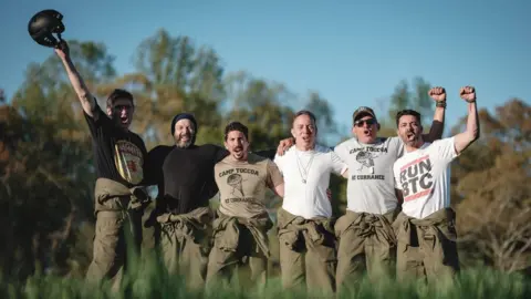 STUART BERTIE The cast of Band of Brothers line up to present the first part of their documentary