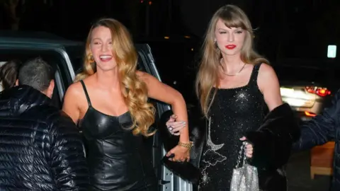 Getty Images taylor Swift celebrates her birthday with Blake Lively on December 13, 2023 in New York City. 