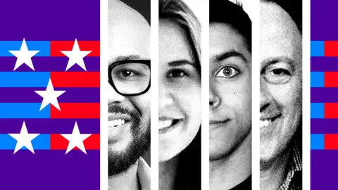 BBC Graphic of four voters