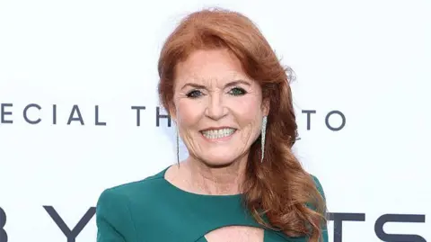 Sarah Ferguson wearing a green dress