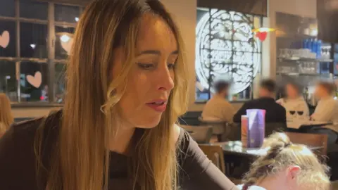 Rachel George in Pizza Express