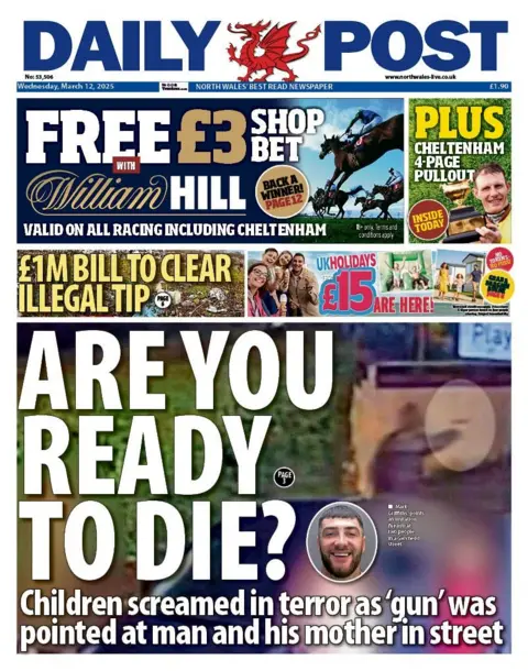 Daily Post Daily Post front page with headline "Are you ready to die, children screamed in terror as gun was pointed at man and his mother in street"