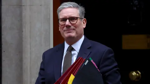 Getty Images Keir Starmer leaving 10 Downing Street for Prime Minister's Questions