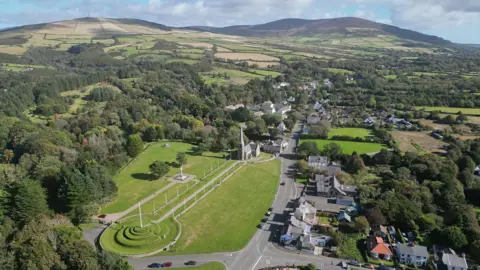 Manxscenes An aerial view of Tynwald Hill