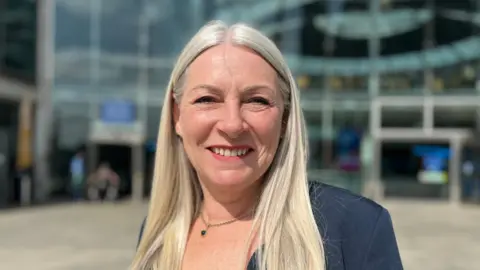 Norfolk county council leader Kay Mason Billig standing outside the Forum in Norwich